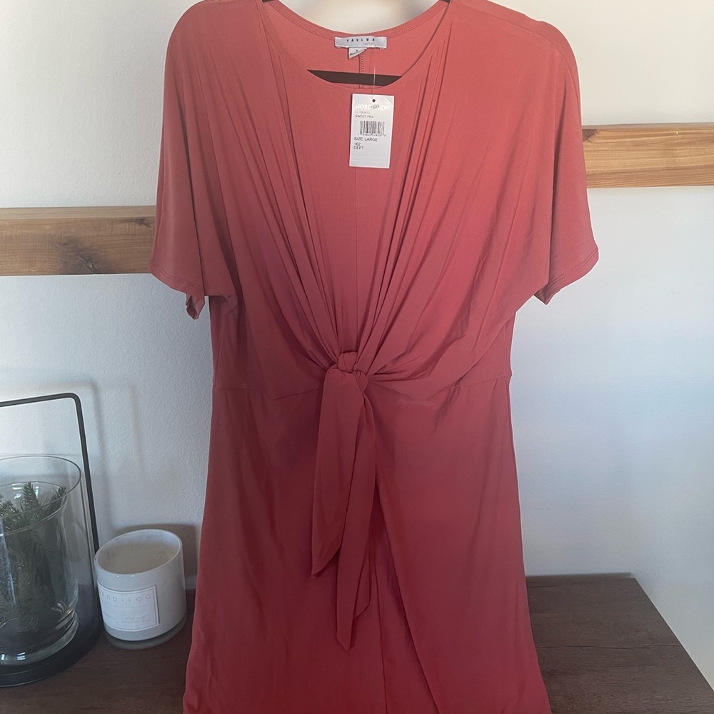 Favlux LG coral knot waist dress. Stretchy and perfect for any occasion NWT